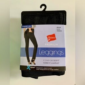 NWT Hanes Premium Leggings Comfort Soft Flexible Fit Waistband Leggings